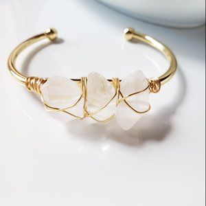 New! Anthro Crystal Quartz Cuff Bracelet
